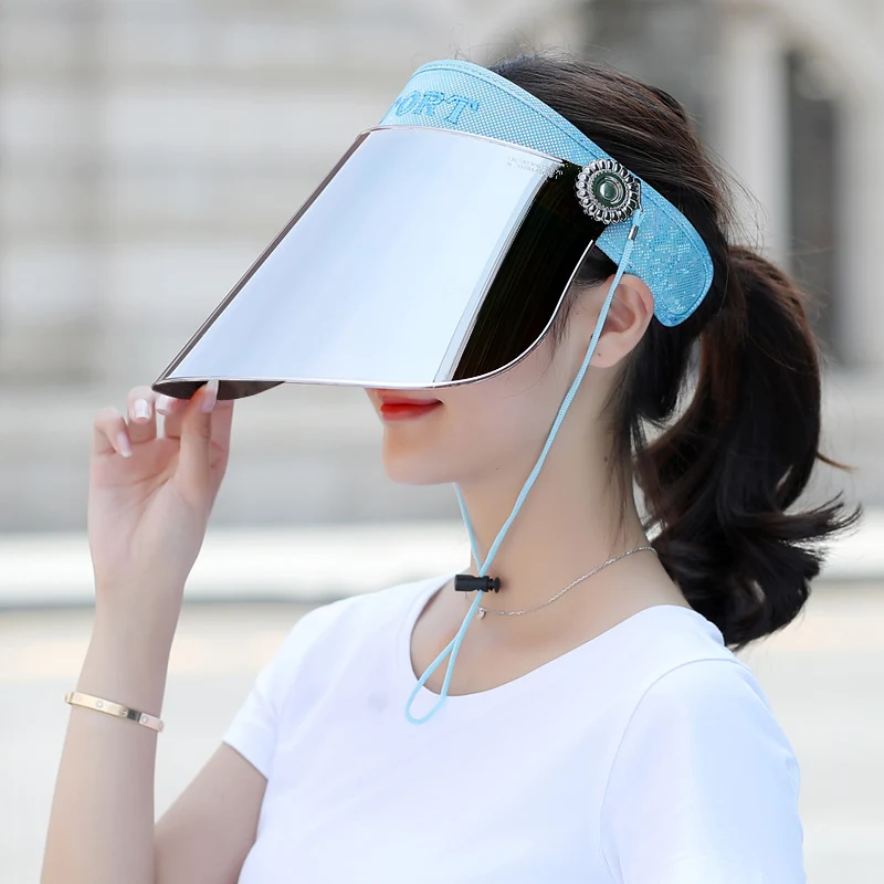 Женская шляпа с защитой от УФ лучей прозрачная солнца широкими полями модная