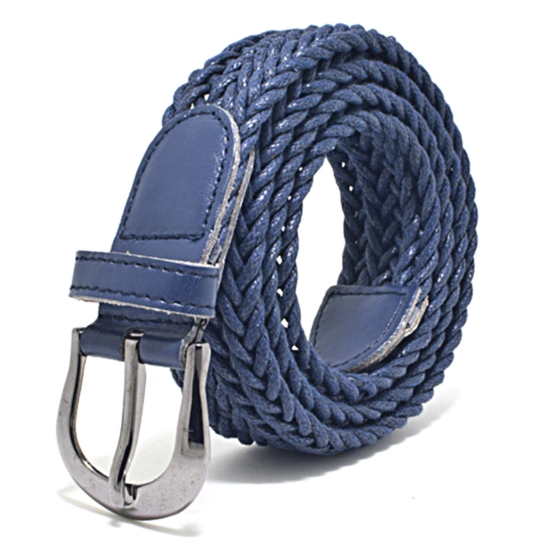 Женский и мужской вязаный ремень из искусственной кожи дизайнерский плетеный
