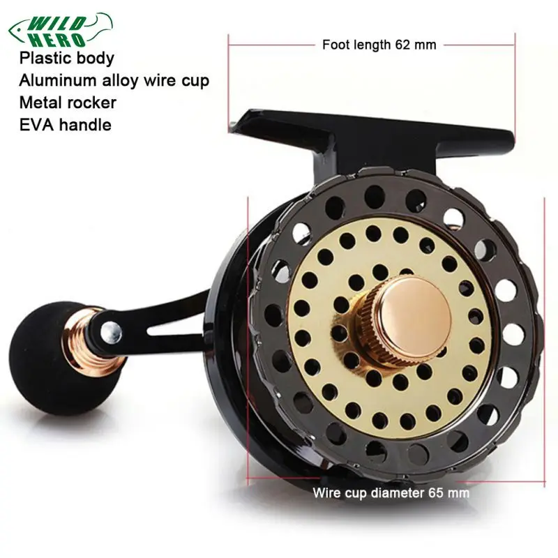 WILDHERO All Metal Fishing Reels Anti-slip Left / Right Hand Handle Front Raft Wheel Winter Ice Supplies new | Спорт и развлечения