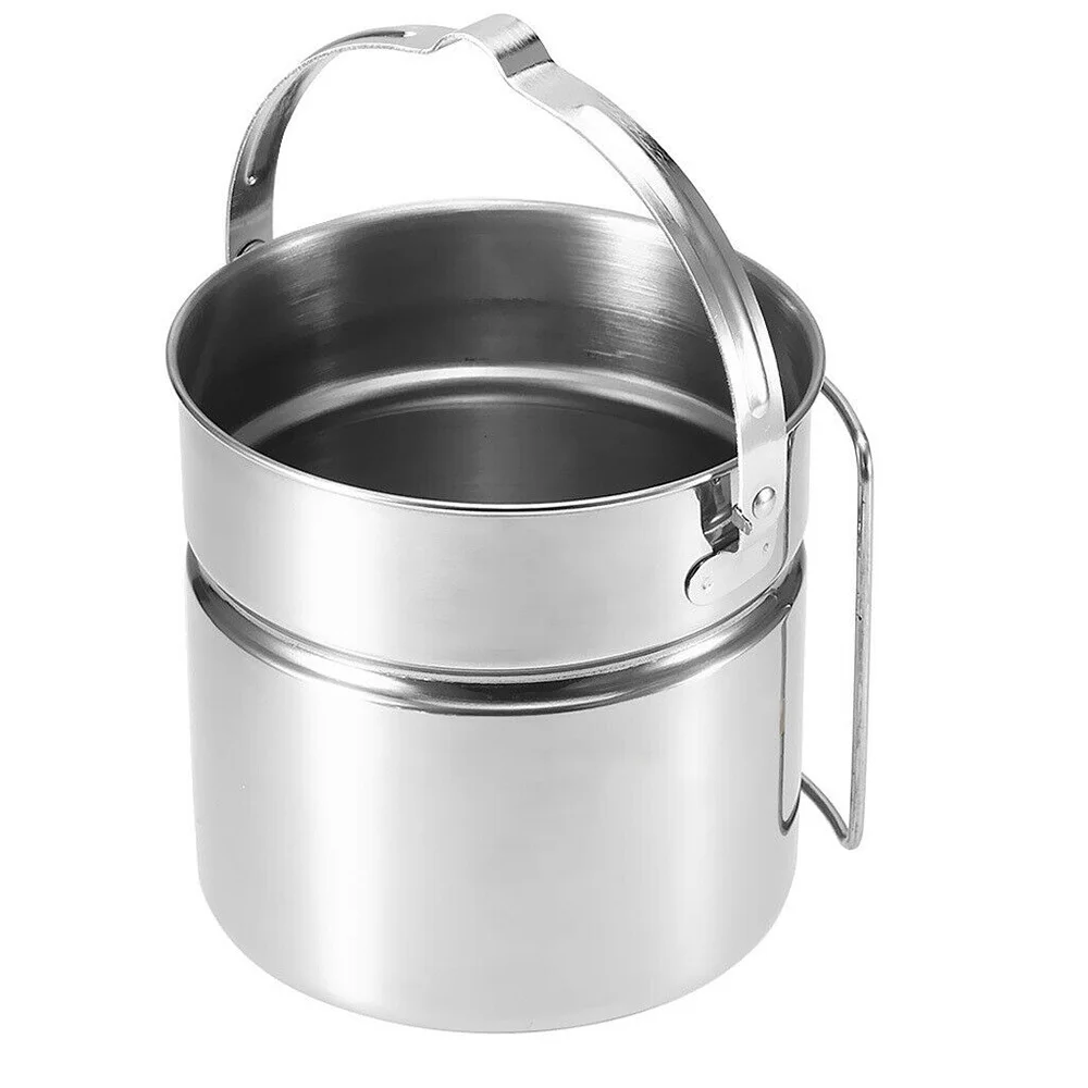 

1x Hanging Pot Camping Pot Cookware Approximately Stainless Steel