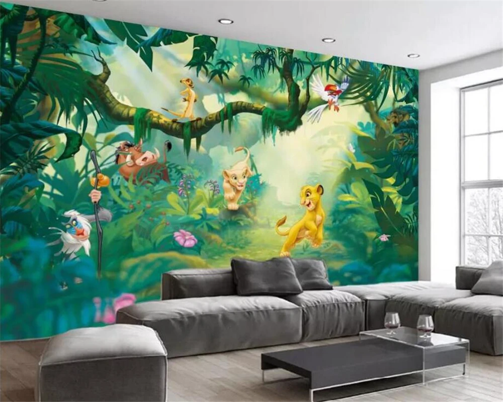 Beibehang Custom large wallpaper 3D Nordic abstract cartoon animal wood fantasy TV Background wall decorative painting фотообои |