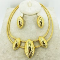 bridal gift fashion high quality african jewelry set female necklace earrings bracelet travel gold jewelry set