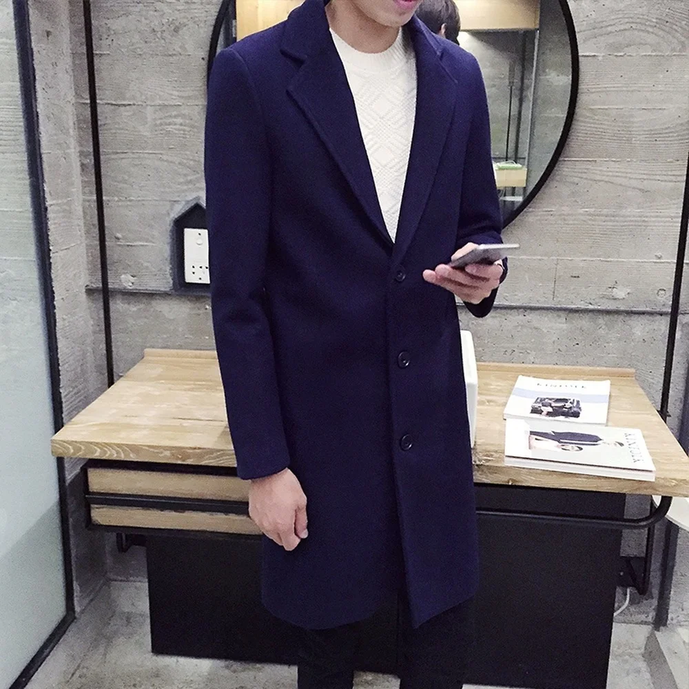 ZOGAA Winter Wool Jackets Men Blend Autumn Windbreaker Men's High-quality Outwear Mens Coats Jacket Male Long Overcoat | Мужская