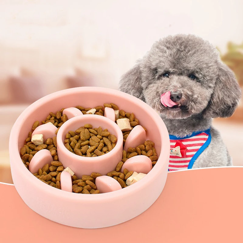

Pet Dog Cat Slow Eating Bowl Feeding Food Bowls Puppy Dish Dish Feeder Anti Choking Nonslip Gulping Healthy Diet Dog Accessories