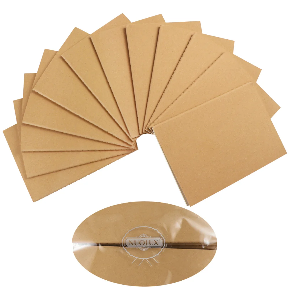 

NUOLUX 12PCS A6 Kraft Notebooks Kraft Brown Blank Pages Blank Cover Kraft Journals