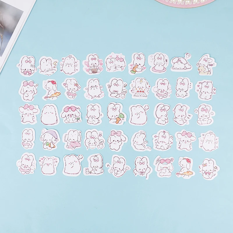 

45 Pcs/pack Cute Rabbit Daily Kawaii Decoration Planner Scrapbooking Stickers