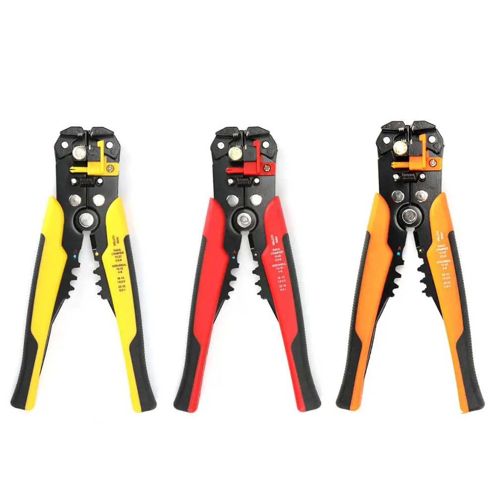 Self-adjusting Cable Cutter Crimper Wire Stripper 3 in 1 Multi Pliers for 0.2~6.0mm Wire Stripping Cutting Crimping 10-24 AWG