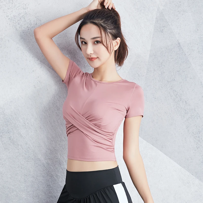 Brand 2020 Sport Shirt Workout Running Tops Short Sleeve Women Cross Fitness Gym Slim T-shirt Quick Drying