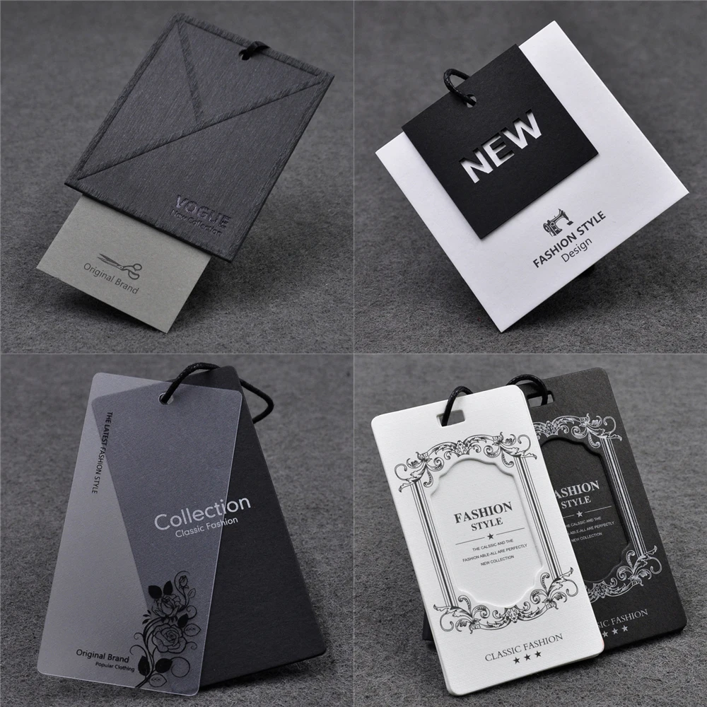 

100Pcs/Lot Stock High Quality Paper Swing Tags With Strings Clothing Top Grade Hang Tag With Cord Clothes Paper Price Labels