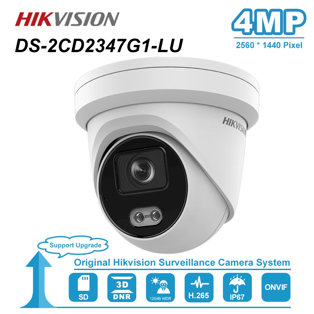 Hikvision DS-2CD2347G1-LU 4MP ColorVu сетевая камера с фиксированной башенкой Встроенный слот для