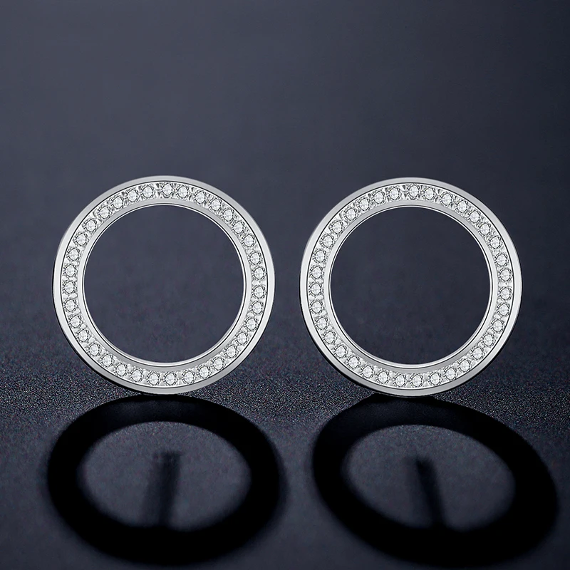 UILZ высококачественные круглые серьги гвоздики с кубическим цирконием для женщин