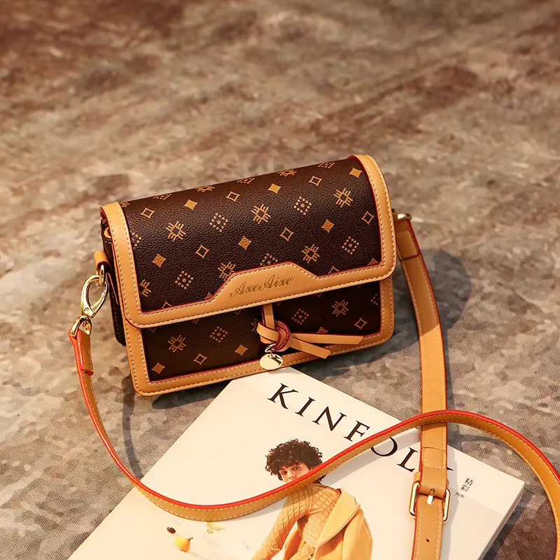 

Женская сумка на одно плечо, из натуральной кожи, с геометрическим принтом