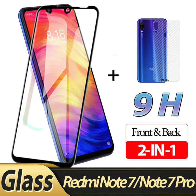 2-in-1 Glass Film Мягкий задний протектор экрана для Xiaomi Redmi Note 7 3D пленка из углеродного волокна Redmi Note 7 задняя крышка пленка стекло редми ноут 7 redmi note 7 наклейка - Цвет: 2-in-1 Glass Film