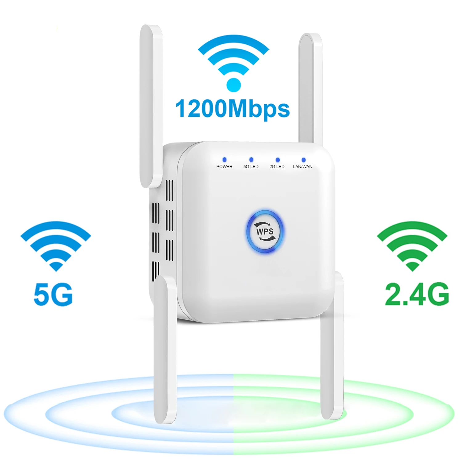 5G Wi-Fi ретранслятор беспроводной Wifi усилитель сигнала 1200 Мбит/с Wi-Fi дальний усилитель домашний Wi-Fi удлинитель 2,4G интернет-удлинитель - изображение