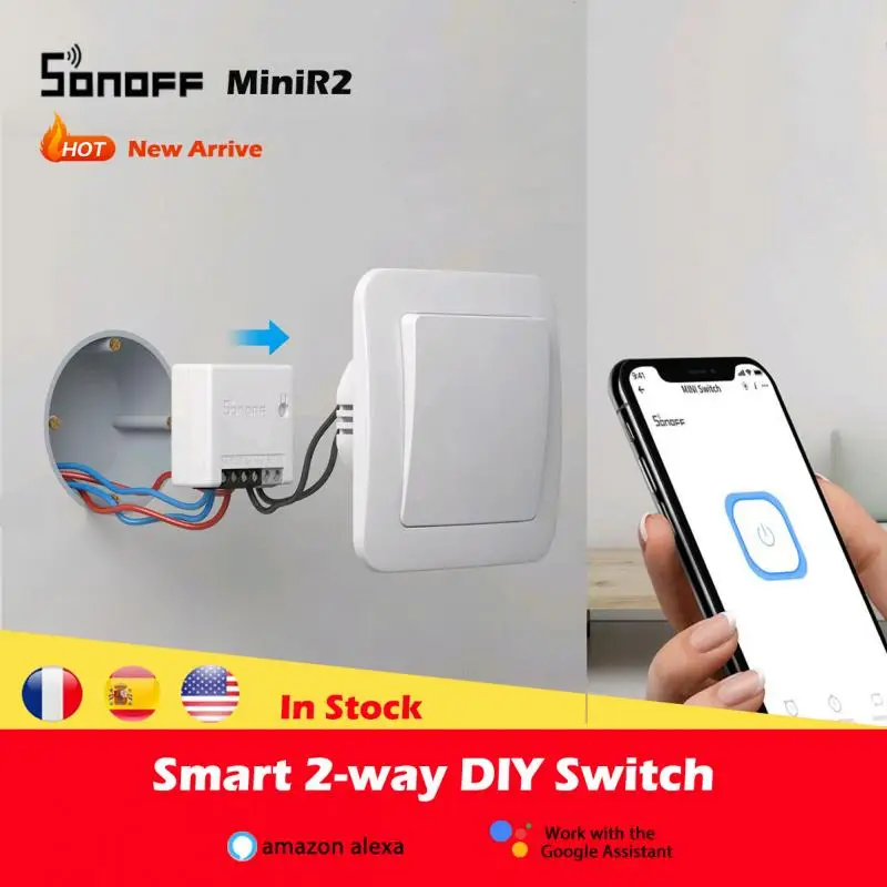 

1-30 Pcs SONOFF MINIR2 Wifi Mini R2 Switch Timer Wireless Switches Smart Automation Compatible with eWelink Alexa Google Home