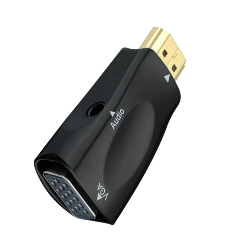 Адаптер HDMI совместимый с VGA Аудиокабели преобразователь штекер гнездо HD 1080P для