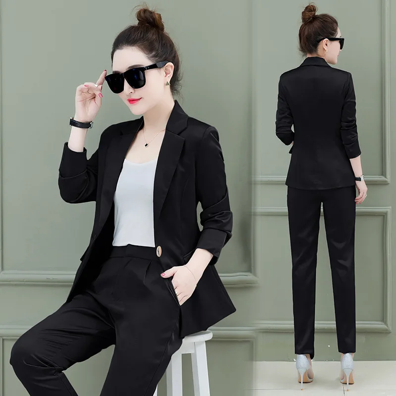 

Women's suit 2019 spring and autumn new small fragrance autumn Korean fashion temperament two-piece women's clothing