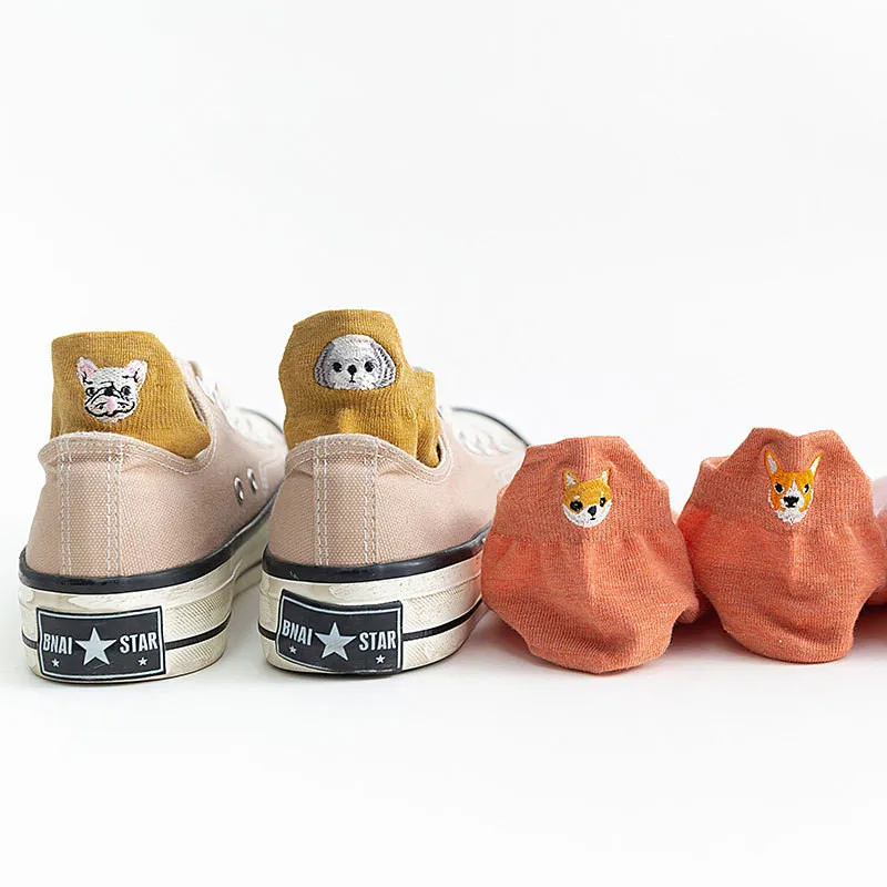 Женские милые хлопковые носки новинка забавная лодка с закрытым носком Туфли на