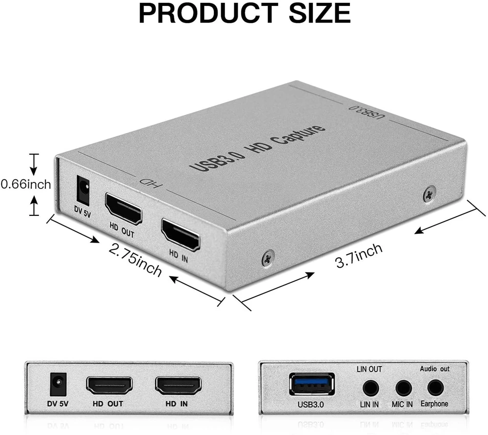 Карта захвата игр HD 1080P 60FPS USB 3 0 HDMI устройство для прямой трансляции и совместимое
