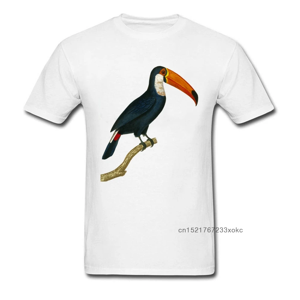 Toucan Painting 2018 Ретро белая футболка для мужчин повседневные хлопковые топы с