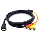 Новинка 1,5 м HDMI штекер к 3RCA AV композитный штекер MM Соединитель адаптер Кабельный Шнур передатчик