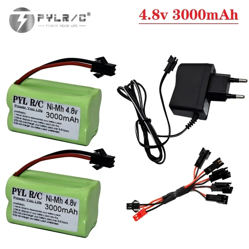 

Никель-металлогидридный аккумулятор PYLR/C, 4,8 в, 3000 мАч, с зарядным устройством для радиоуправляемых автомобилей, роботов, танков, лодок, AA, 4,8 в...