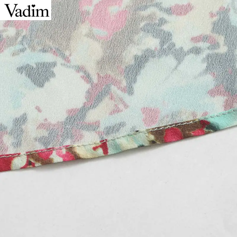 Женское элегантное платье vadim с цветочным принтом мини-платье эластичной