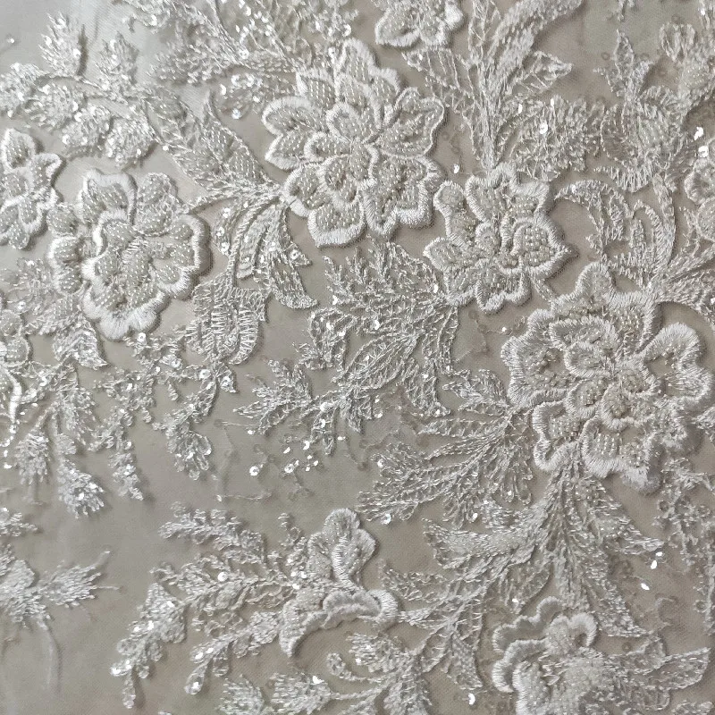 Новейшее блестящее свадебное платье со стразами кружевная ткань 135 см Свадебное