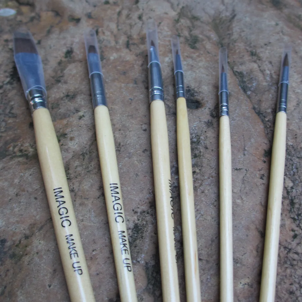 6 шт. кисть для пудры Pro Макияж косметические кисти пудра основа век контурная