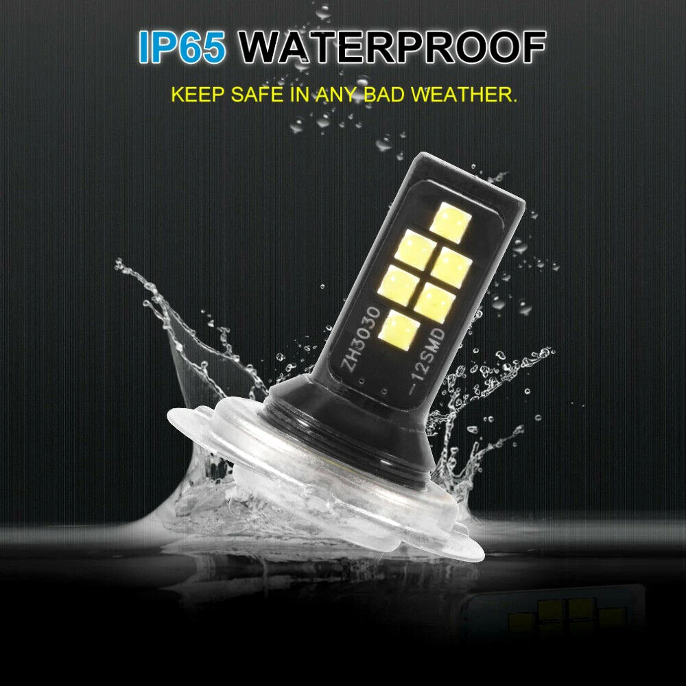 2 шт. Автомобильные противотуманные светодиодные лампы H7 12 Вт 6000 К 3030 лм|Передние