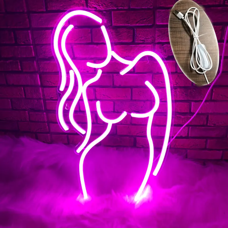 

LED Neon Sign Female Model Acrylic Wall Hanging Body Neon Lights for Bar Party Club Home Bedroom Decor Xmas Gift