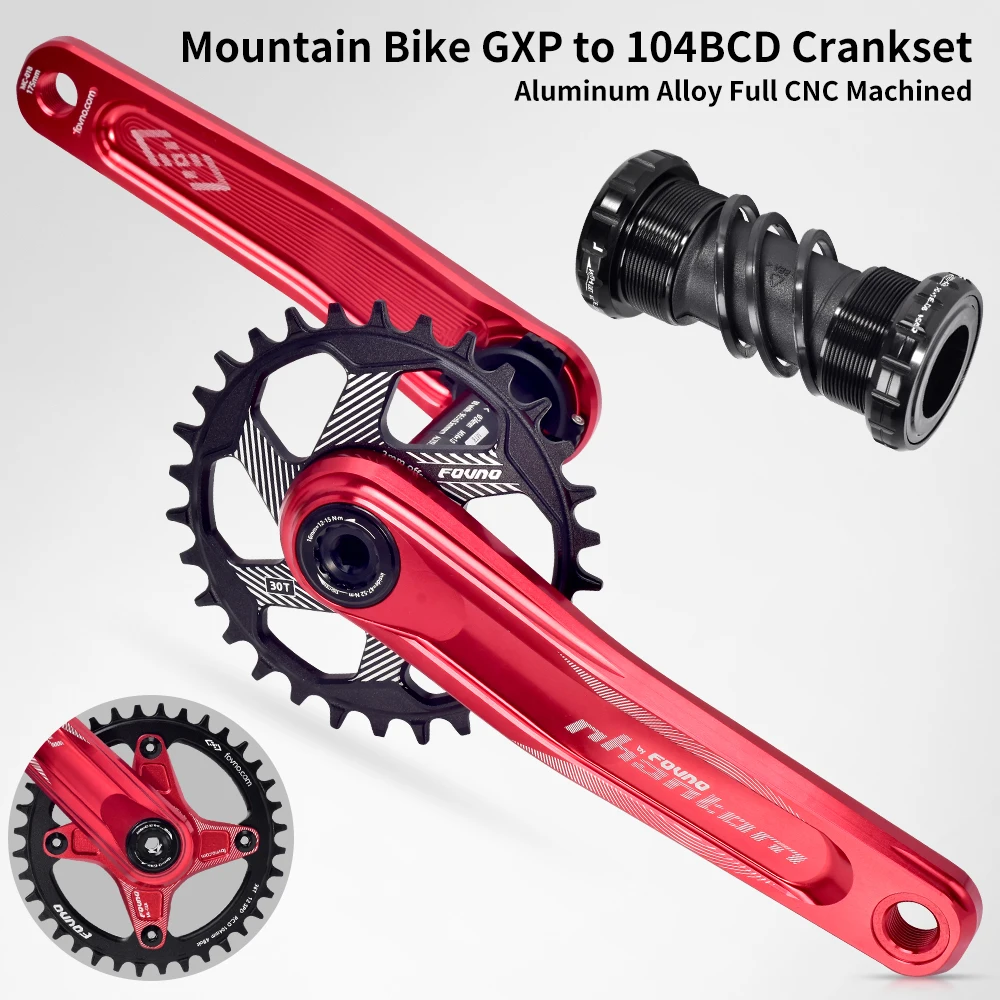 FOVNO MTB Кривошип 83 мм GXP 170 175 104BCD Корона 32/34/36/38T адаптер цепи CNC алюминиевый сплав для