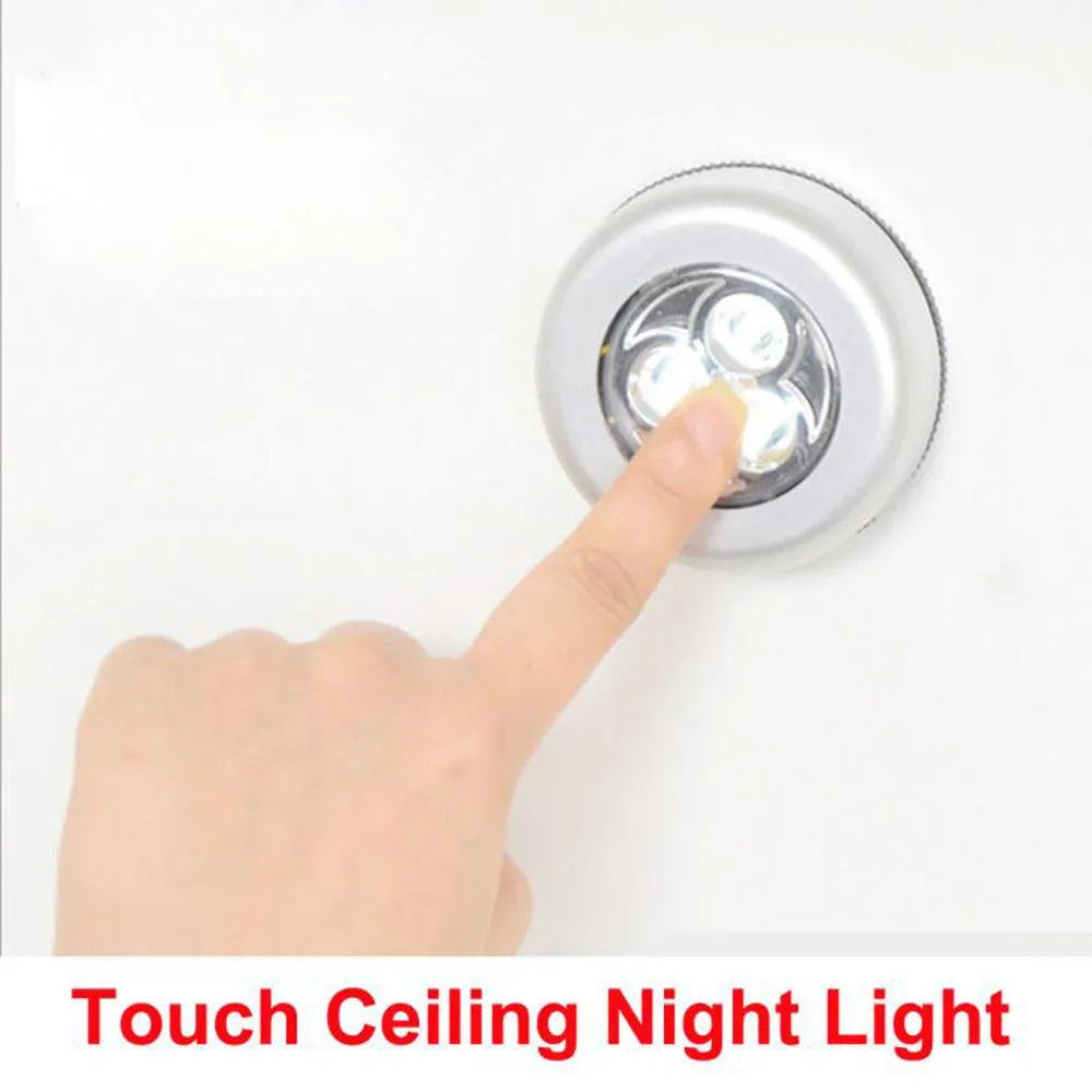 4 цвета 3 светодиодный светильник для шкафа с батареей AAA беспроводной сенсорный