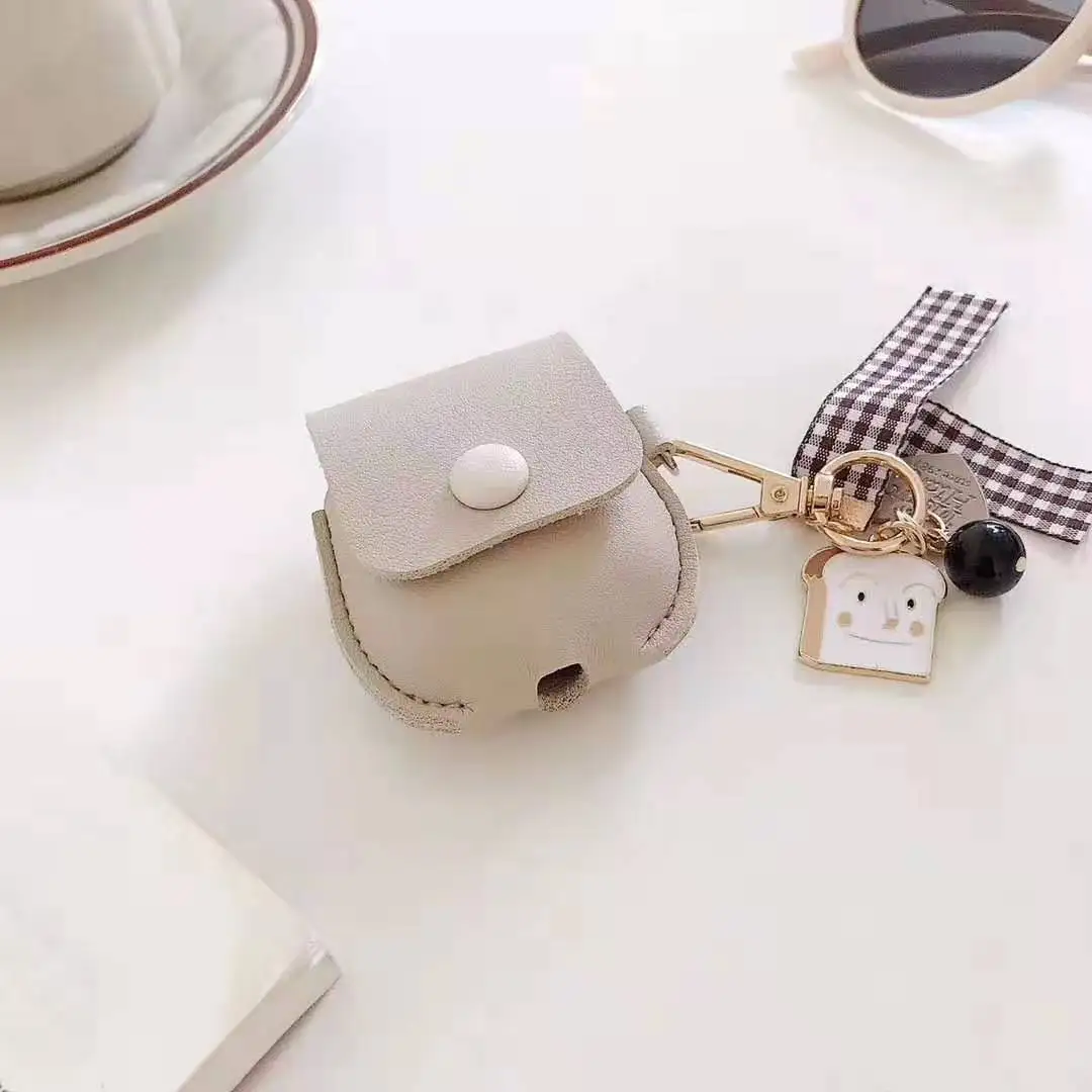 Симпатичные арахис мультфильм шаблон Кожаный Забавный карман для Apple AirPods 1 2 Bluetooth беспроводной чехол для наушников зарядная коробка шнур