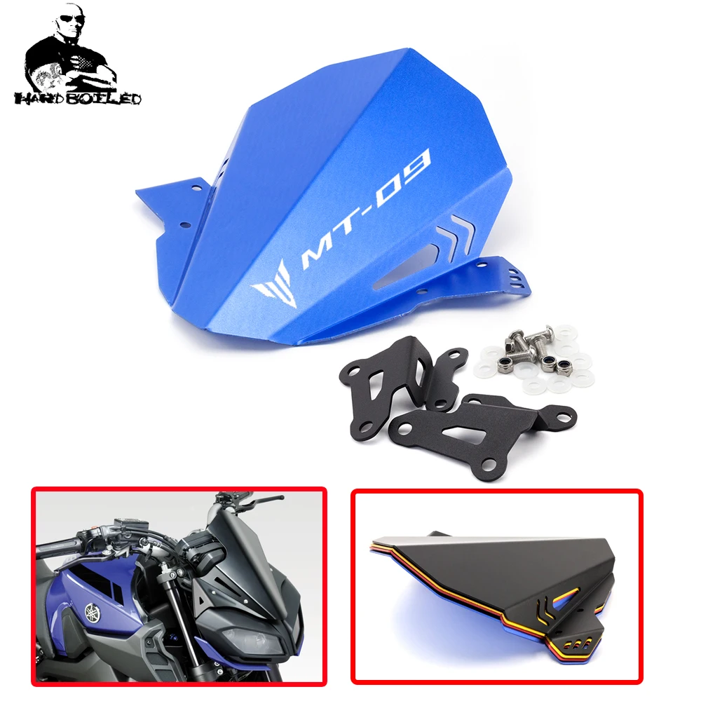 

CNC Motorcycle Windshield/ Windscreen screws Wind Deflector For Yamaha MT09 MT-09 FZ09 FZ-09 2017 2018 2019 Black High Quality