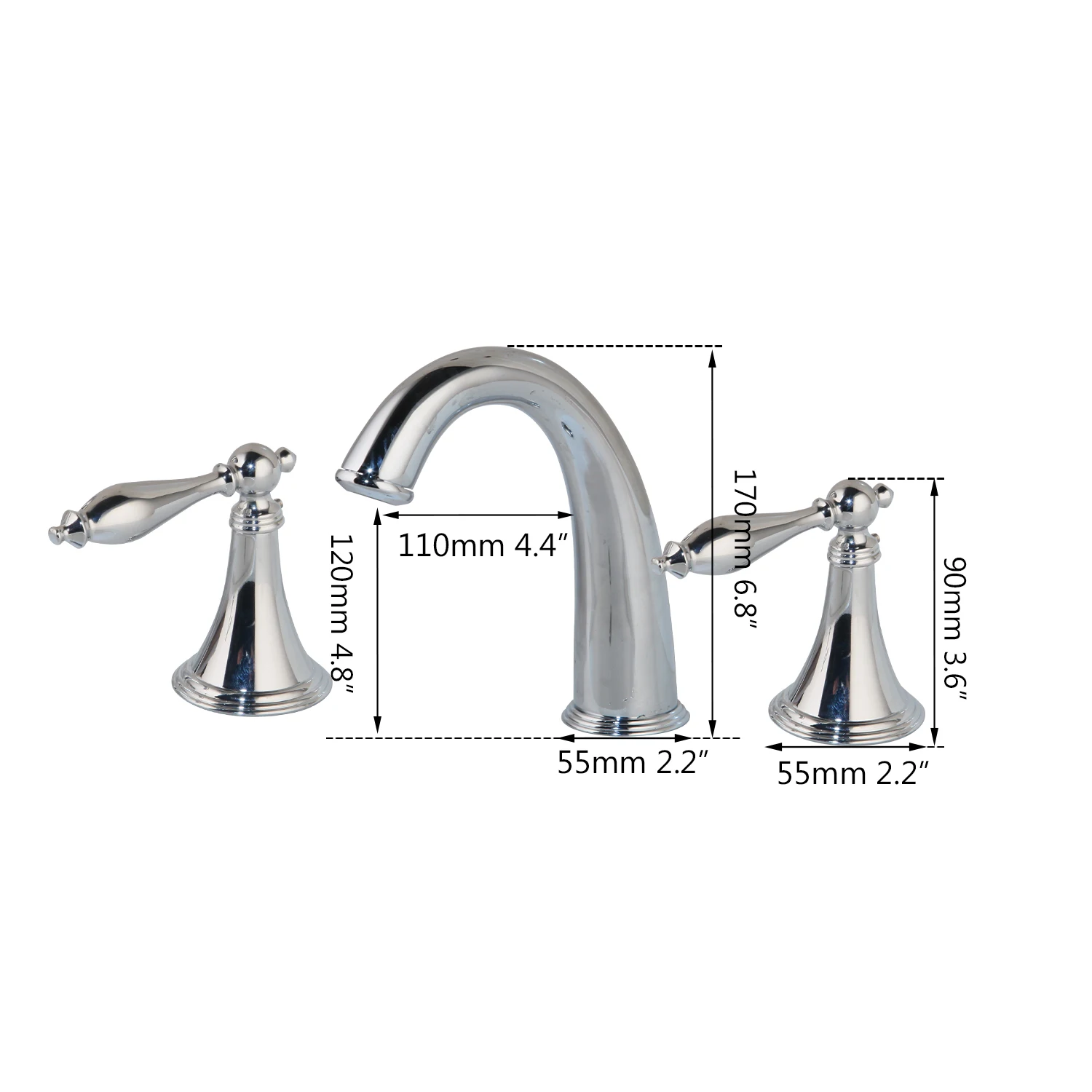 KEMAIDI Водопад Носик 3 шт. смеситель для ванны хромированный Para ванная комната душа