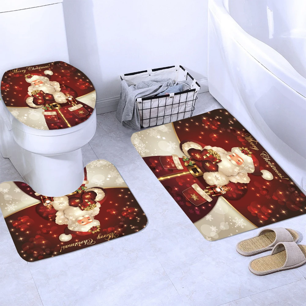 Рождественская занавеска для душа 2020 ванной в виде Санта Клауса снеговика s