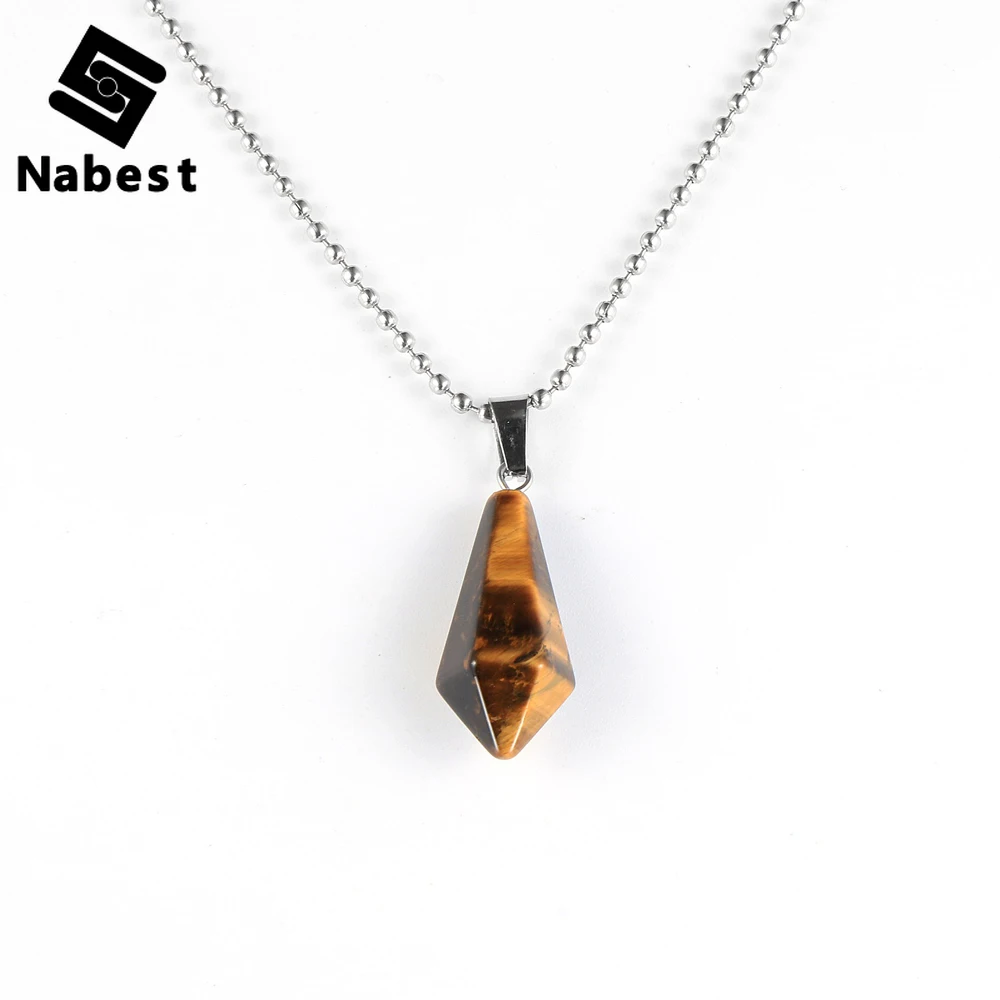 Женский и мужской кулон из натурального камня с шестигранной пулей ожерелье