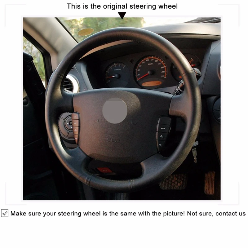 Сделай Сам Черная мягкая искусственная кожа сшитая вручную чехол рулевого