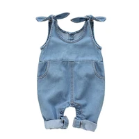 0 18 months baby kawaii jumpsuit baby clothes baby girl solid color sling denim romper 2021 summer baby fashion romper