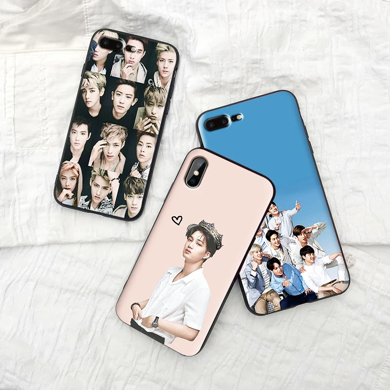 Мальчик группа EXO мягкий TPU чехол для Apple IPhone X XR XS Макс 5 5S 5C SE 6 S 7 8 Plus ipod touch