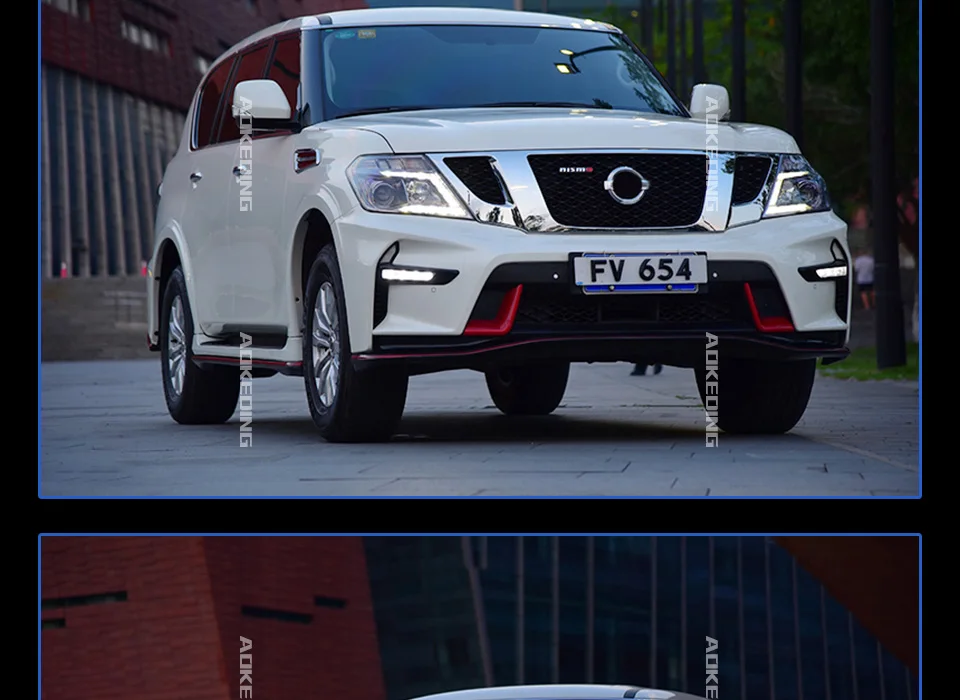 Фары для автомобиля Nissan Patrol Y62 2010- DRL дневные ходовые огни головная лампа светодиодный би ксеноновая лампа Противотуманные фары, аксессуары для автомобиля