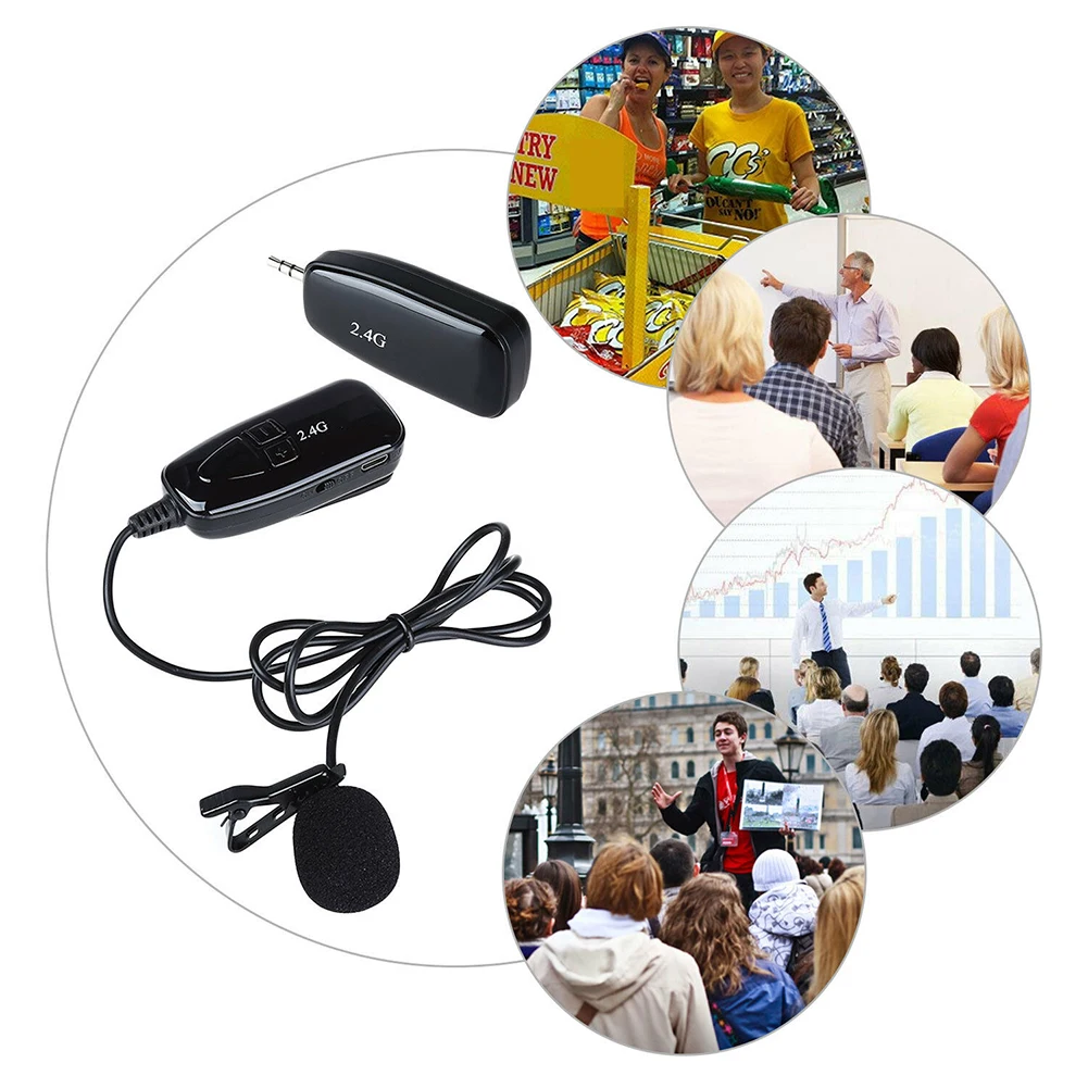 

2.4G Clip-on Wireless Microphone Loudspeaker Voice Amplifier for Teaching Tour Guides Meeting Promotional Publicity