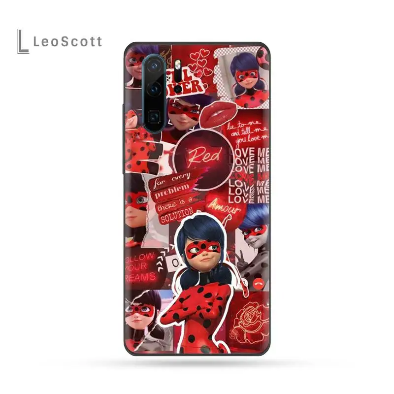 

cute girl ladybug Phone Case For Huawei P9 P10 P20 P30 Pro Lite smart Mate 10 Lite 20 Y5 Y6 Y7 2018 2019