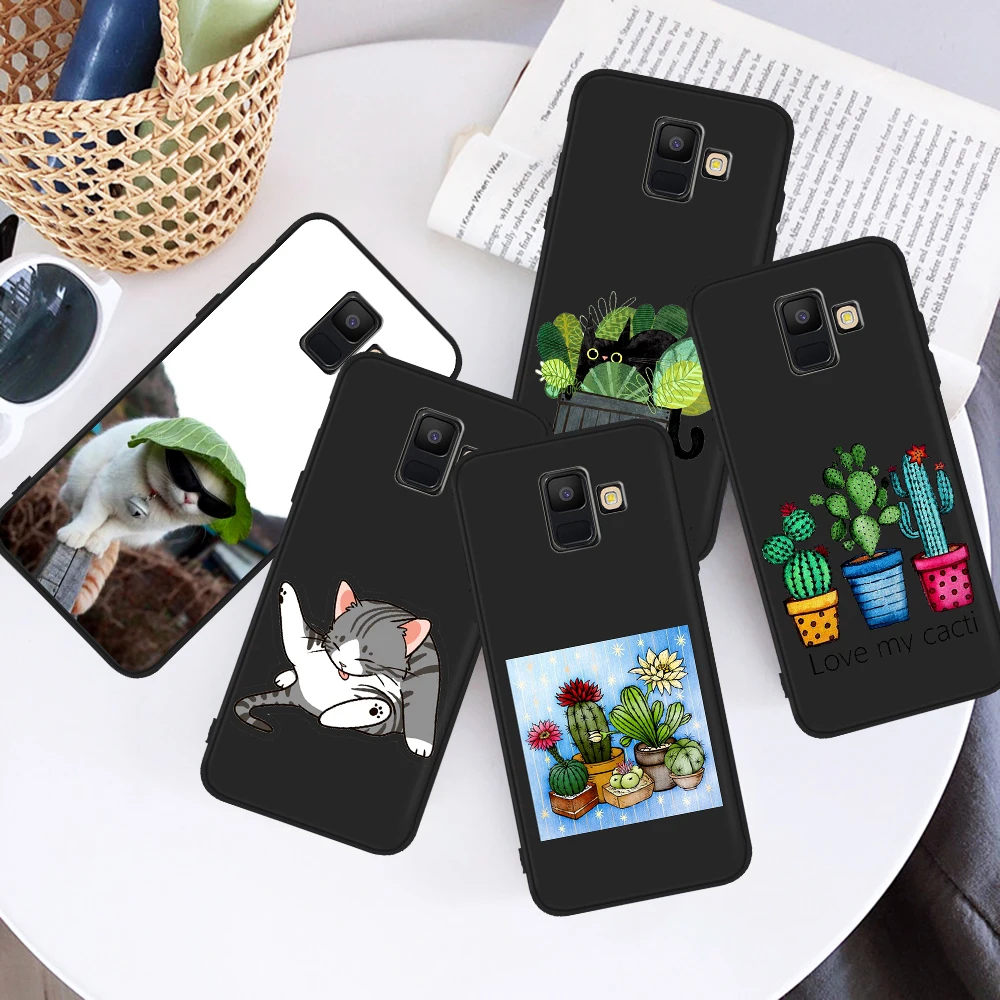 

Cat cactus cartoon cute fashion for Samsung Galaxy A3 A5 A6 A7 A8 A10 A30 A40 A50 A22 A32 A72 A82 J6 J7 J8 Plus coque funda etui