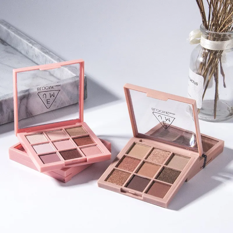 9 цветов блестящие тени для век матовые макияж блеск пигмент дымчатые