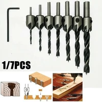 7pcs hss 5 flute countersink drills bit reamer set woodworking chamfer drill bill set 3 10mm