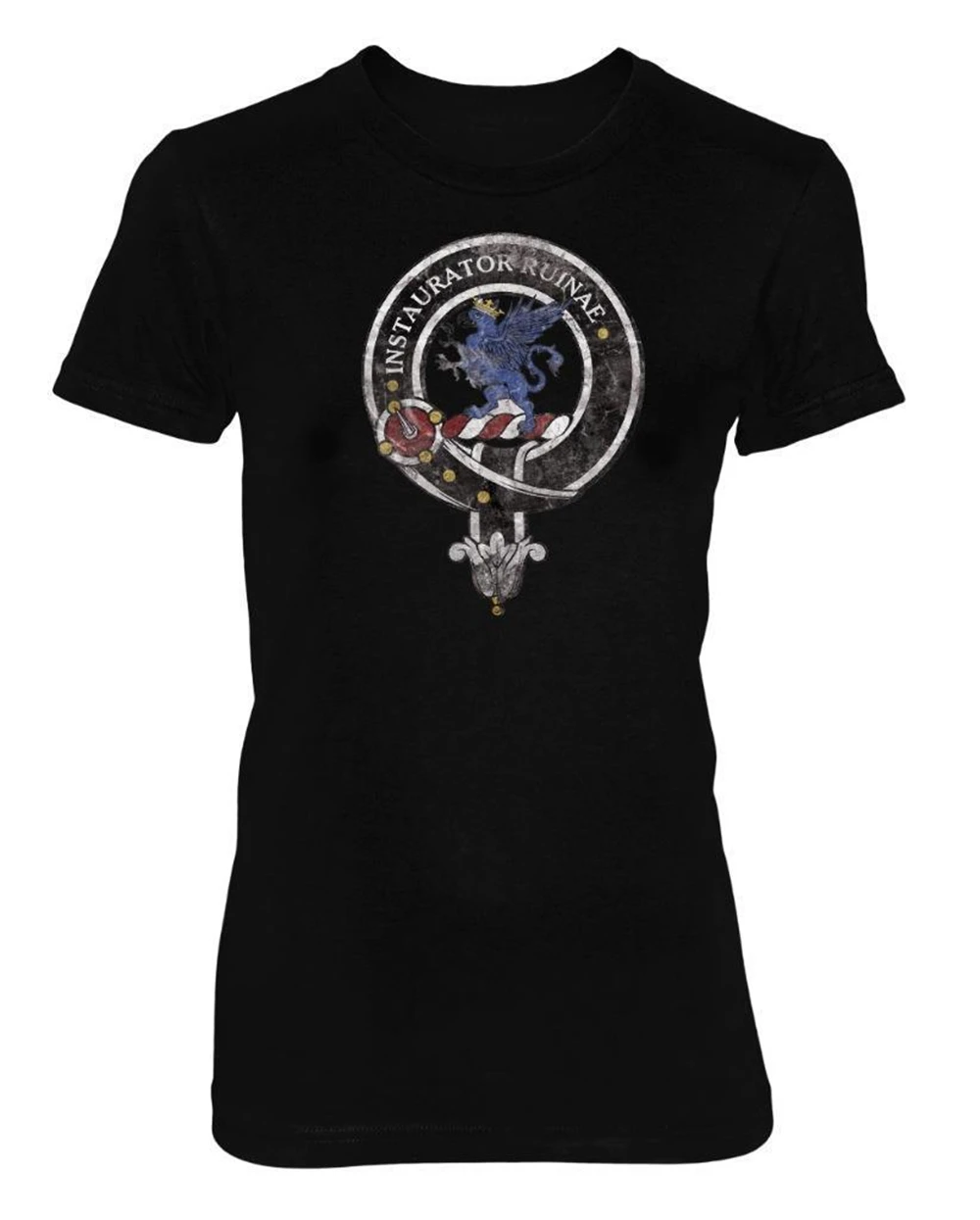 Bnwt Ladies Forsyth Clan Distressed Винтажная футболка в шотландском стиле размер 8 18 на заказ