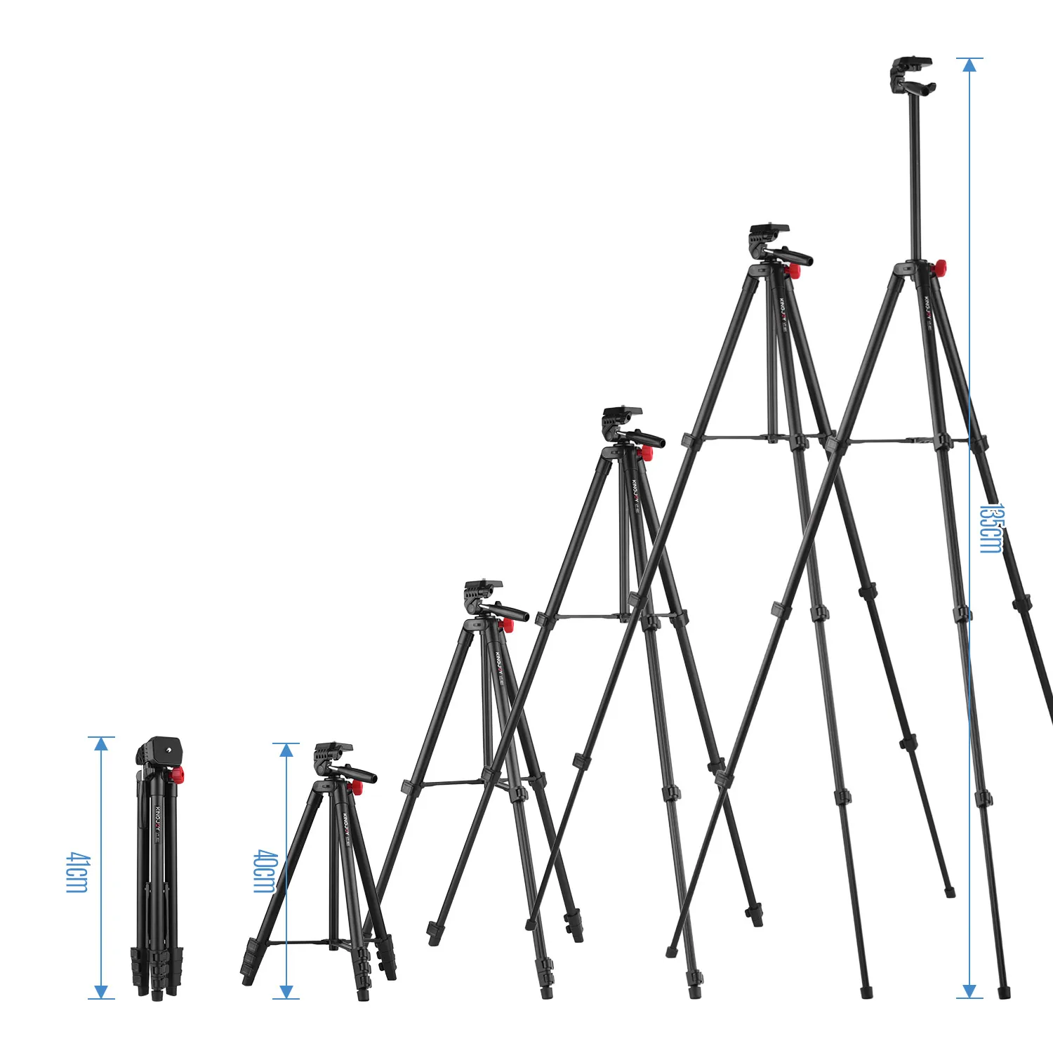 KINGJOY VT-831 Portable camera Tripod Stand Lightweight Photography Aluminum Alloy 1/4 Inch Screw Connector 2kg Load Capacity |