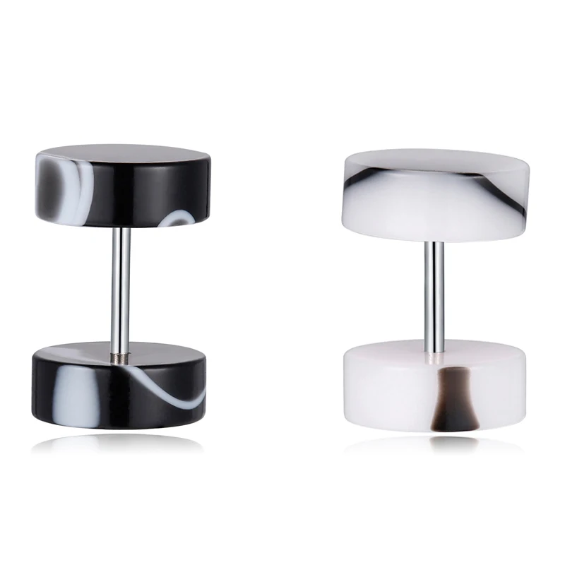 Классические нейтральные черные и белые круглые серьги 2 шт. простые шариковые